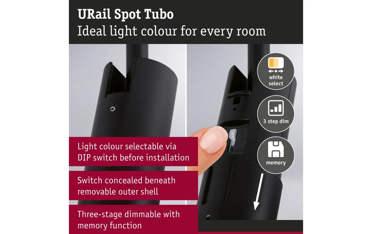 Paulmann URail Schienenspot Tubo Einzelspot Schwarz 3-Step-Dim Paulmann URail Schienenspot Tubo Einzelspot Schwarz 3-Step-Dim
