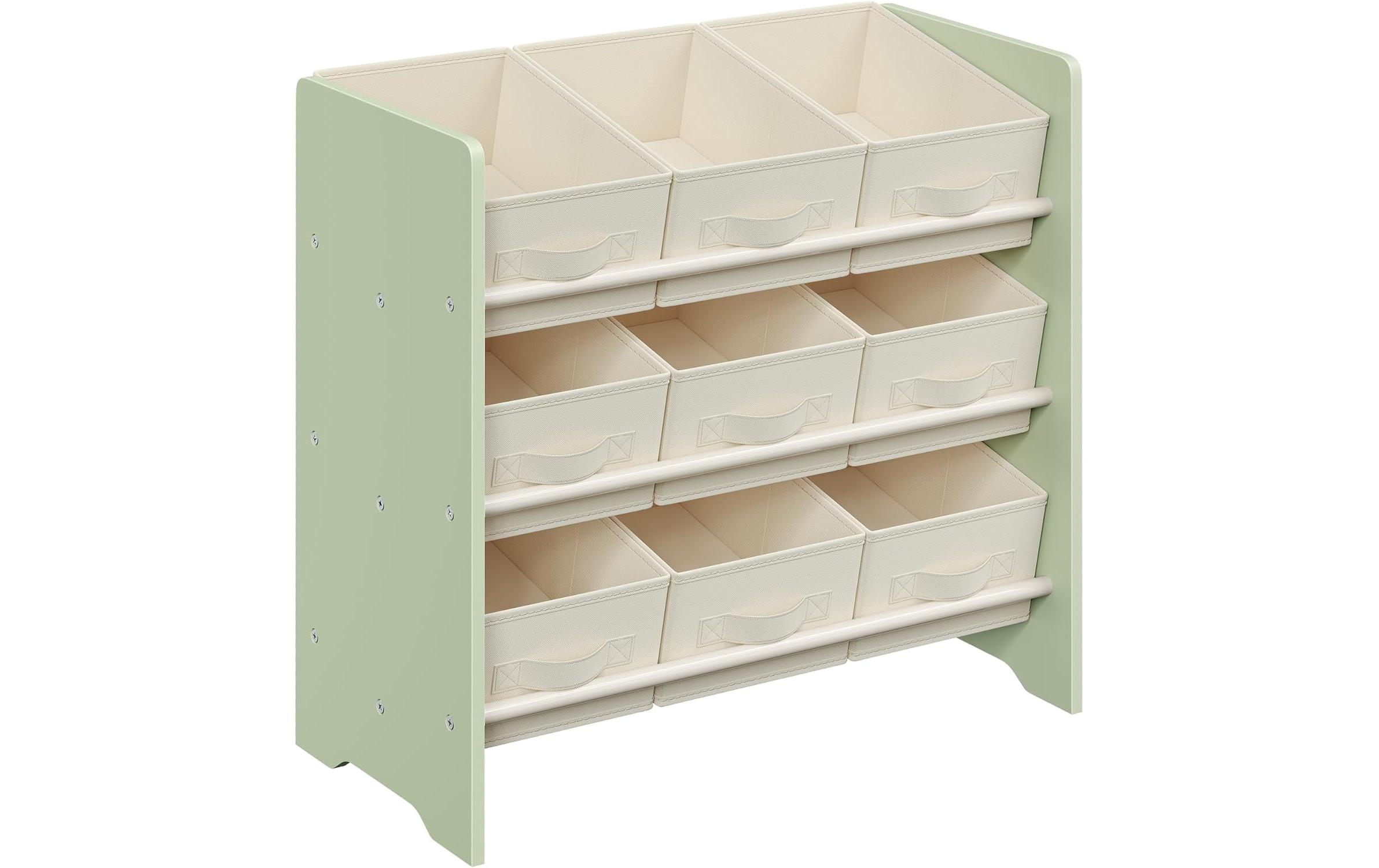 Songmics Ablageregal mit 9 Boxen 62.5 cm x 60 cm, Weiss/Grün Songmics Ablageregal mit 9 Boxen 62.5 cm x 60 cm, Weiss/Grün