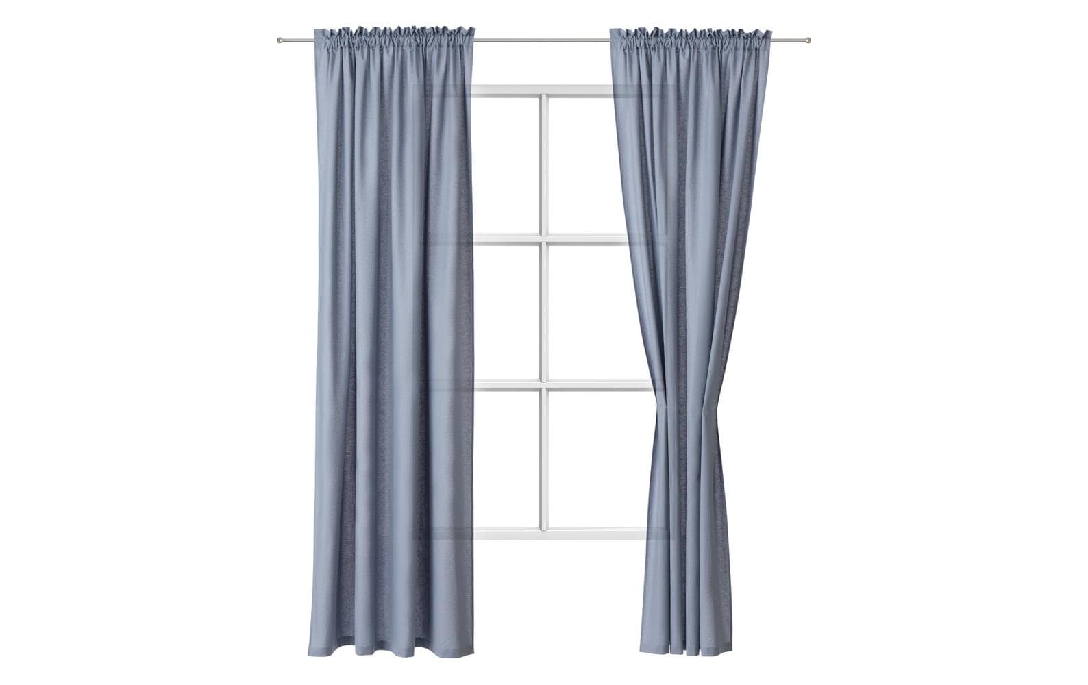 Urbanara Tagvorhang Solana Helles Graublau 2er Set 140 x 245 cm