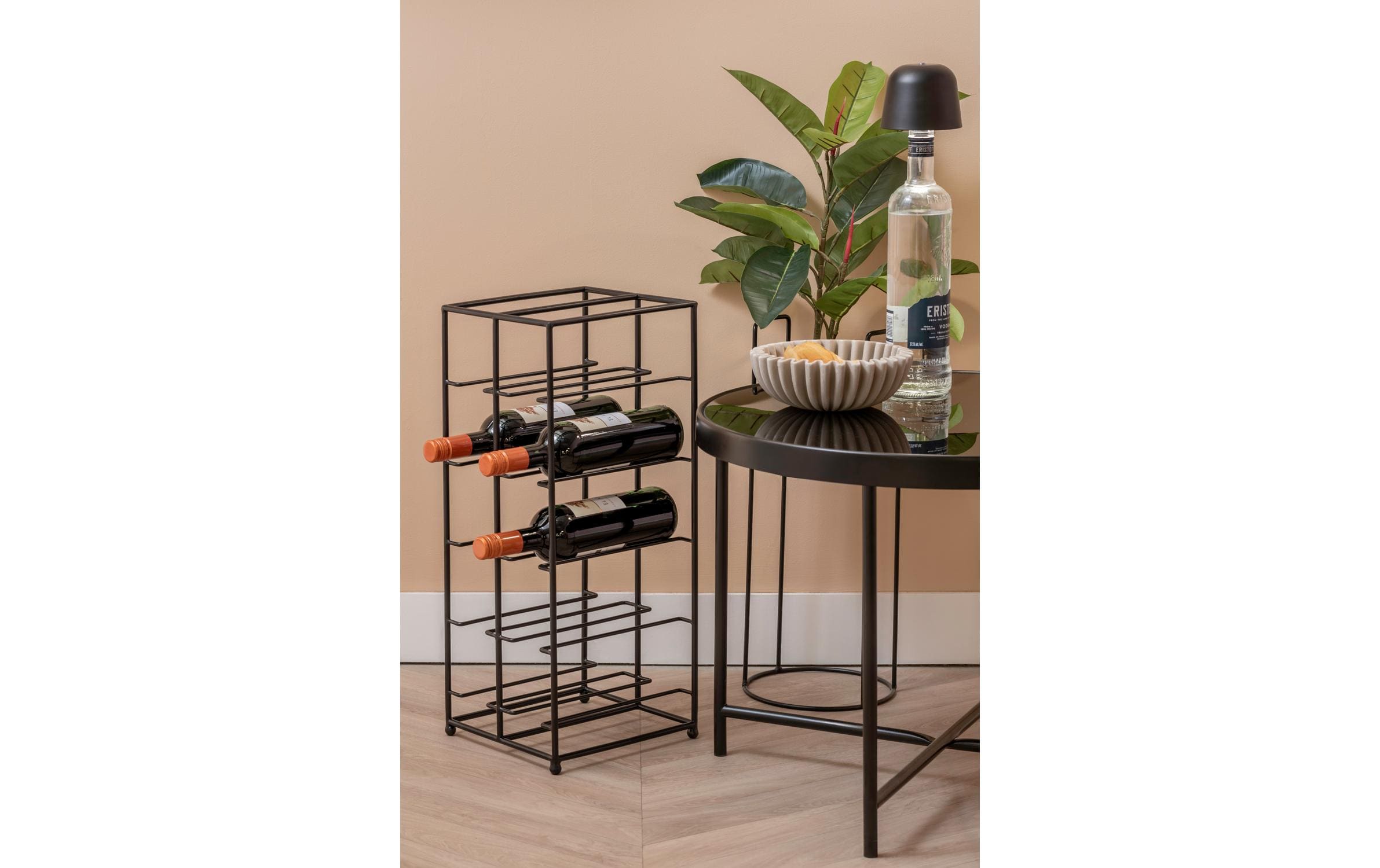 present time Weinregal Duo Floor 57 x 25 cm, Schwarz