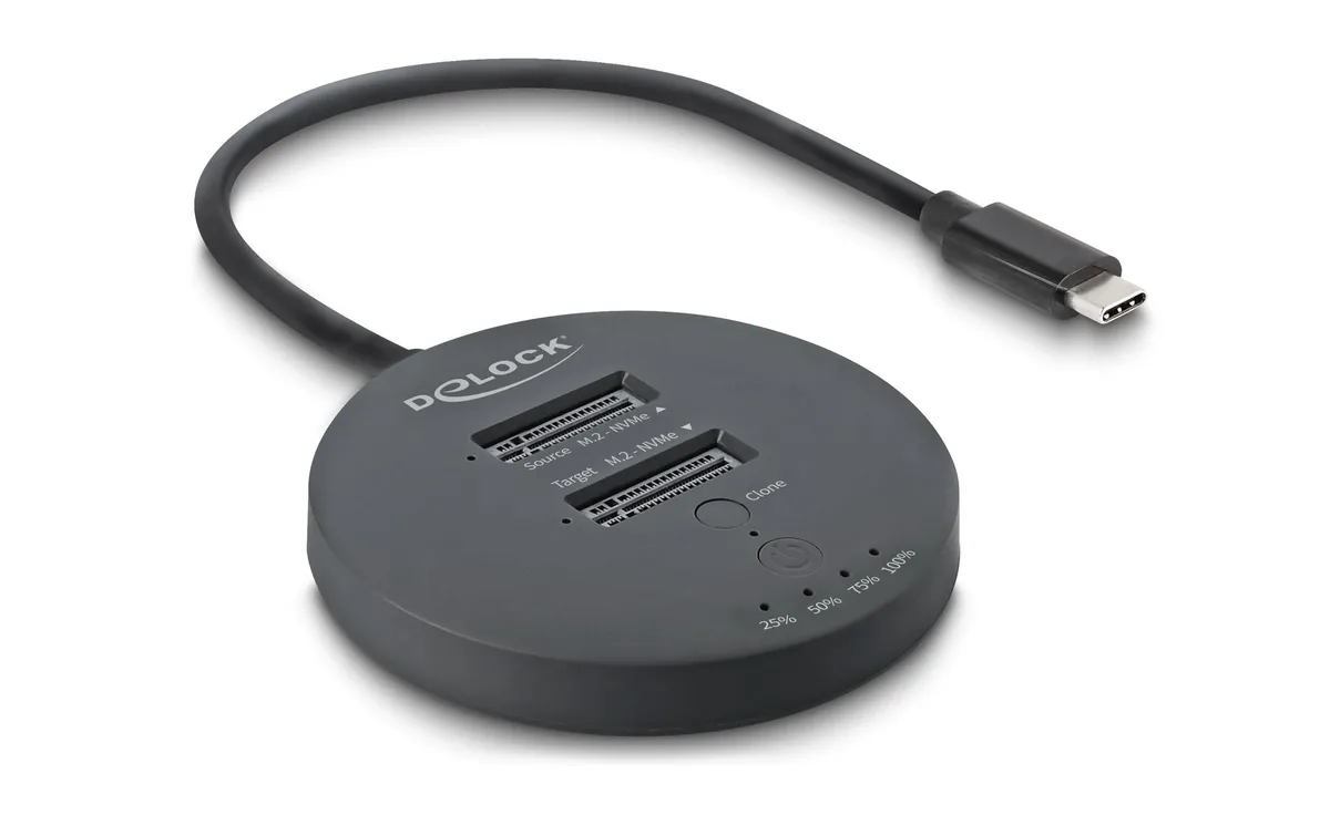 Delock M.2 Dockingstation USB 20 Gbps, 2x NVMe PCIe SSD
