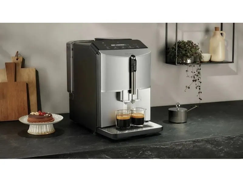 Siemens Kaffeevollautomat EQ 300 TF303E01 Schwarz, Silber