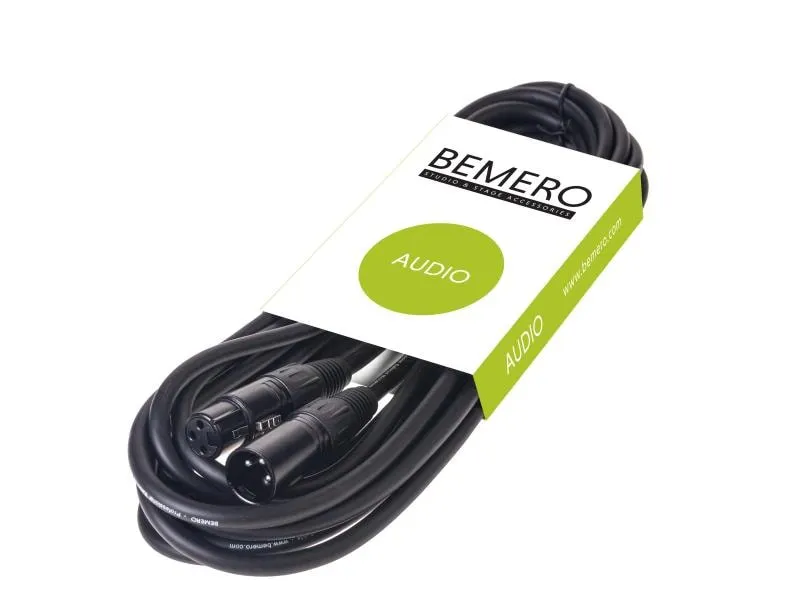 Bemero XLR-Kabel XLRf XLRm symmetrisch 3 m, Schwarz