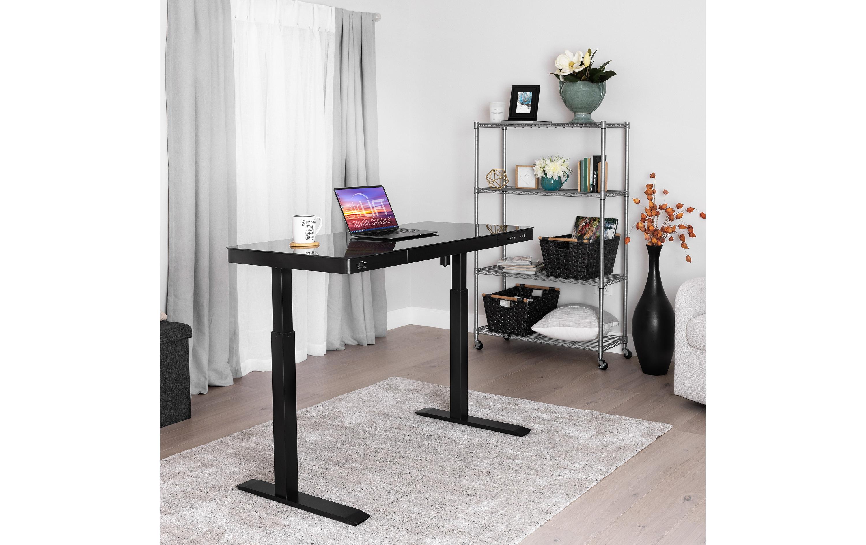 seville classics Stehtisch Airlift 1.2 x 0.6 m, Schwarz