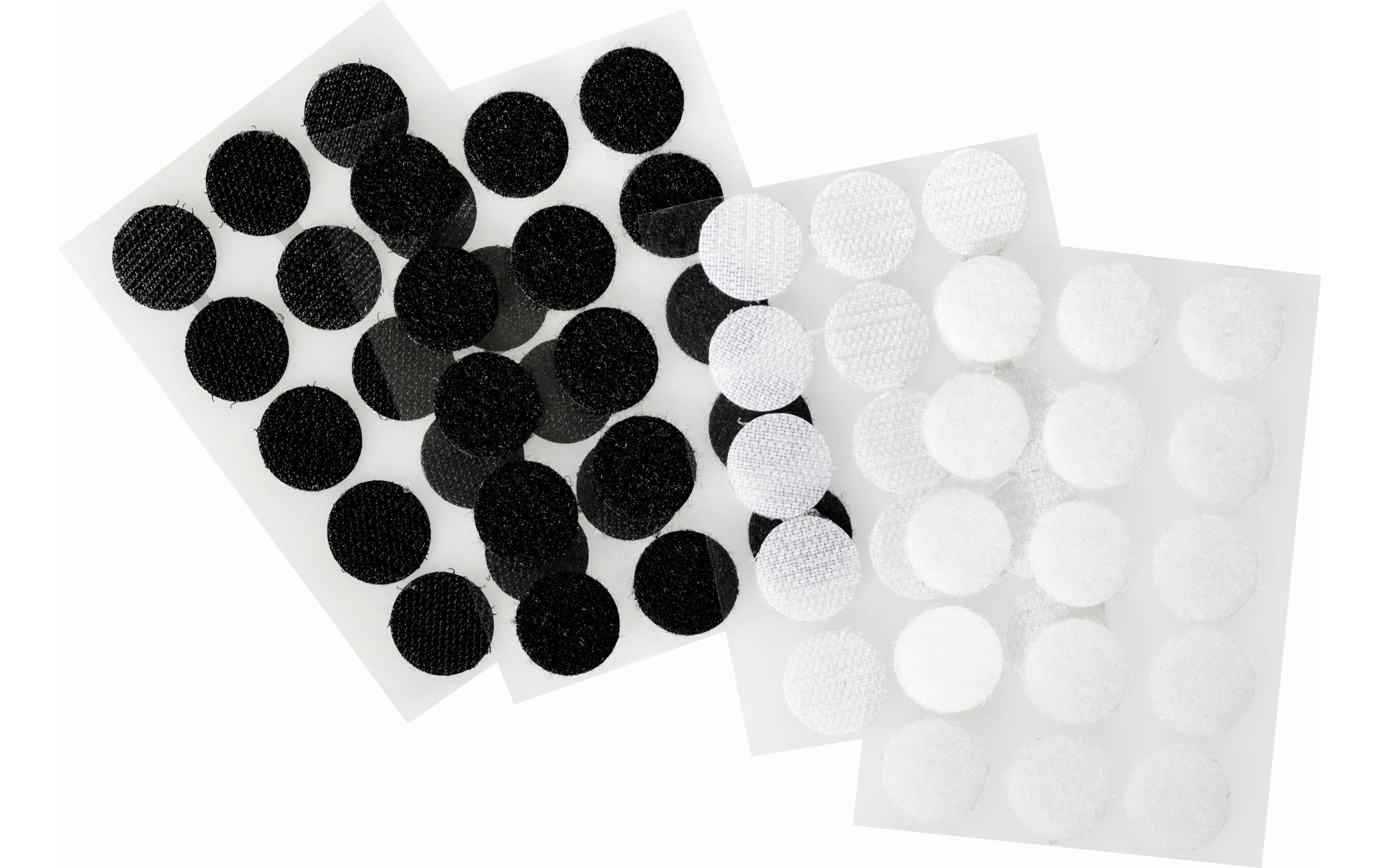 Folia Klettpunkte Selbstklebend, Ø 20 mm Schwarz/Weiss