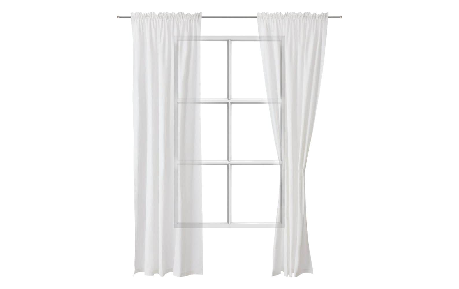 Urbanara Tagvorhang Solana Weiss 2er Set 140 x 245 cm