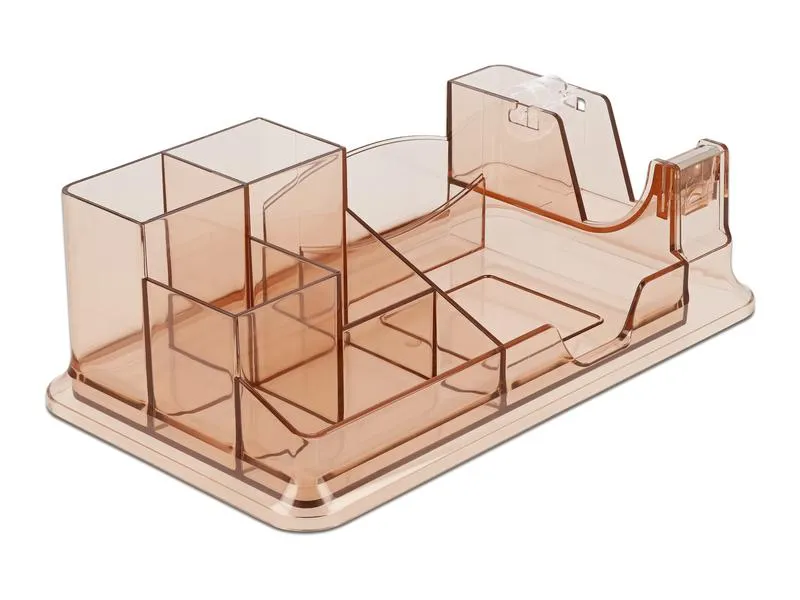 Delock Stiftehalter /Schreibtisch Organizer transparent / braun Delock Stiftehalter /Schreibtisch Organizer transparent / braun