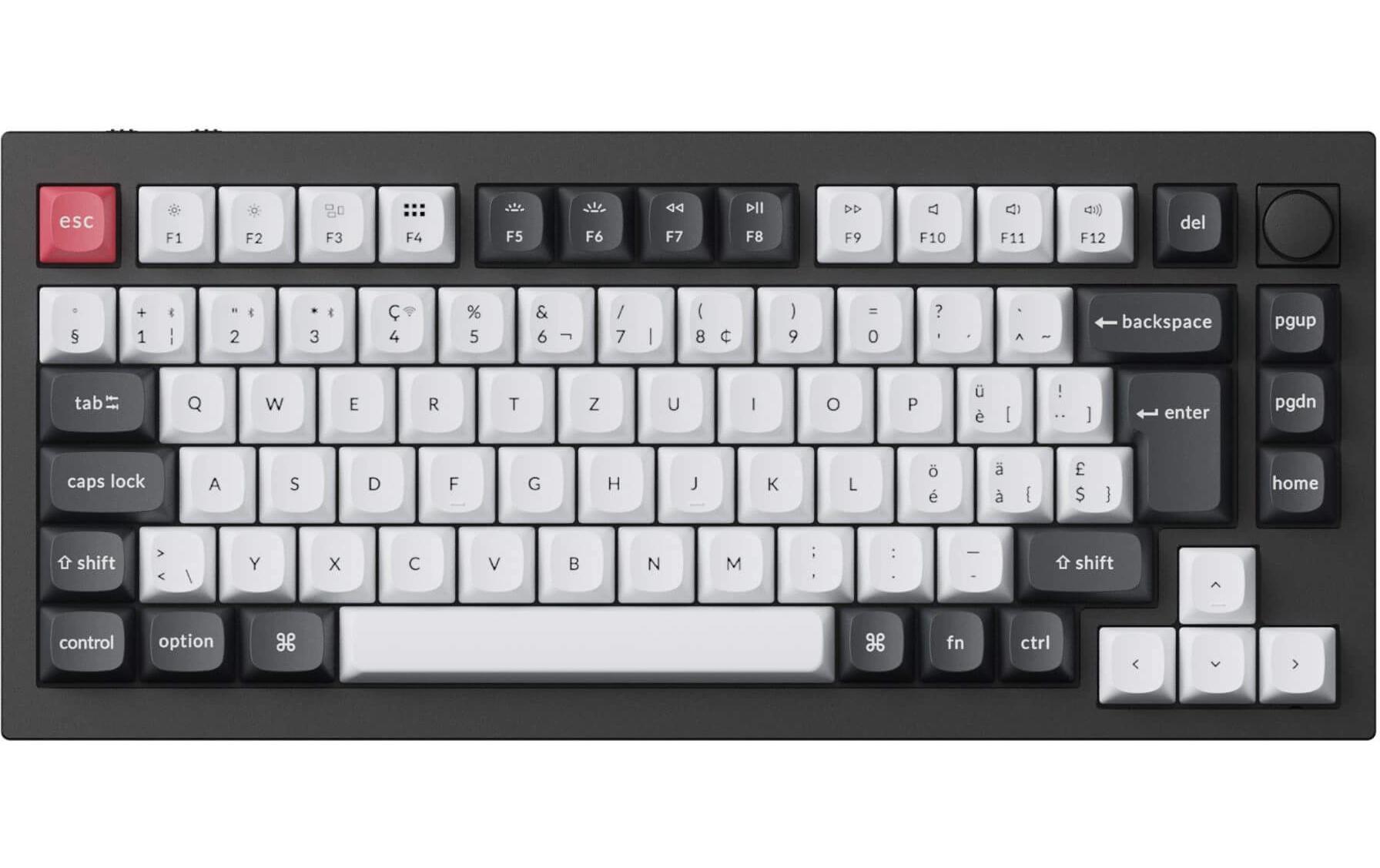 Keychron Gaming-Tastatur Q1 HE Carbon Black QMK Magnetic Switch Keychron Gaming-Tastatur Q1 HE Carbon Black QMK Magnetic Switch