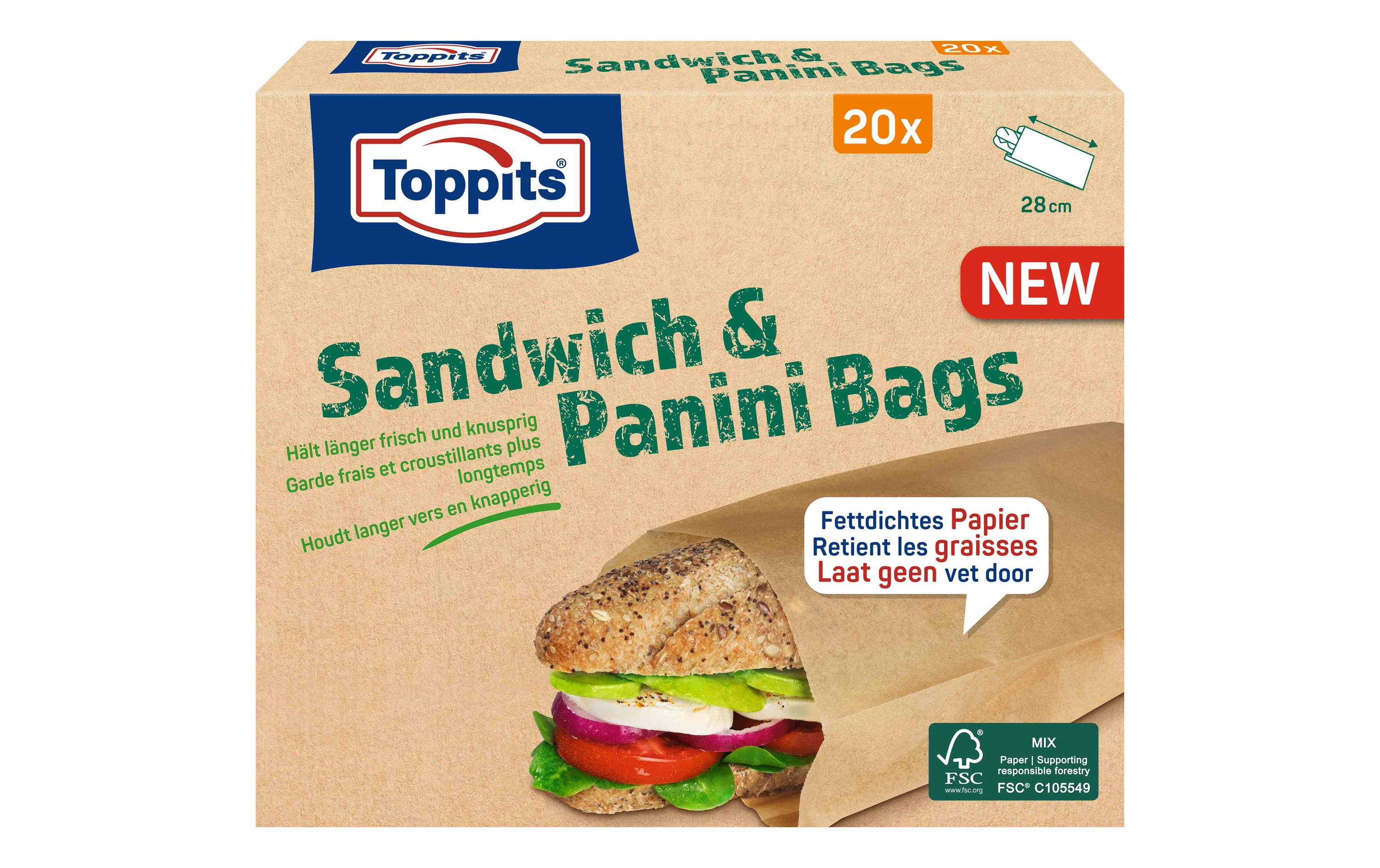 Toppits Panini Sandwichbeutel 20 Stück Toppits Panini Sandwichbeutel 20 Stück