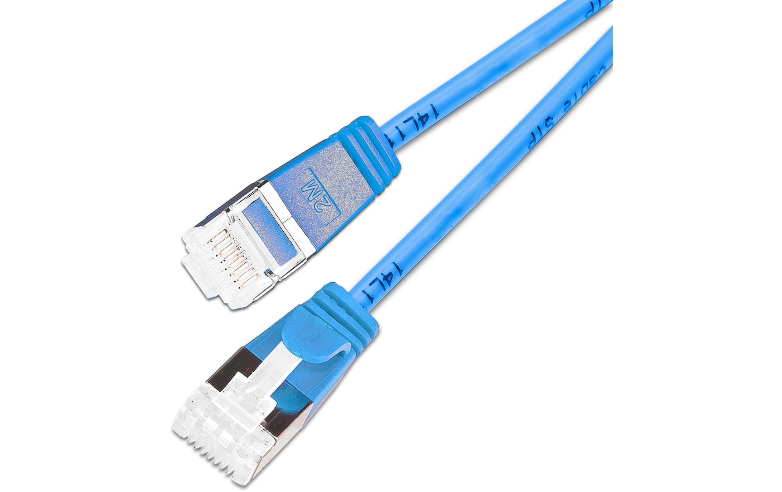 SLIM Slimpatchkabel RJ-45, Cat 6A, U/FTP, 3 m, Blau, 36-Pack