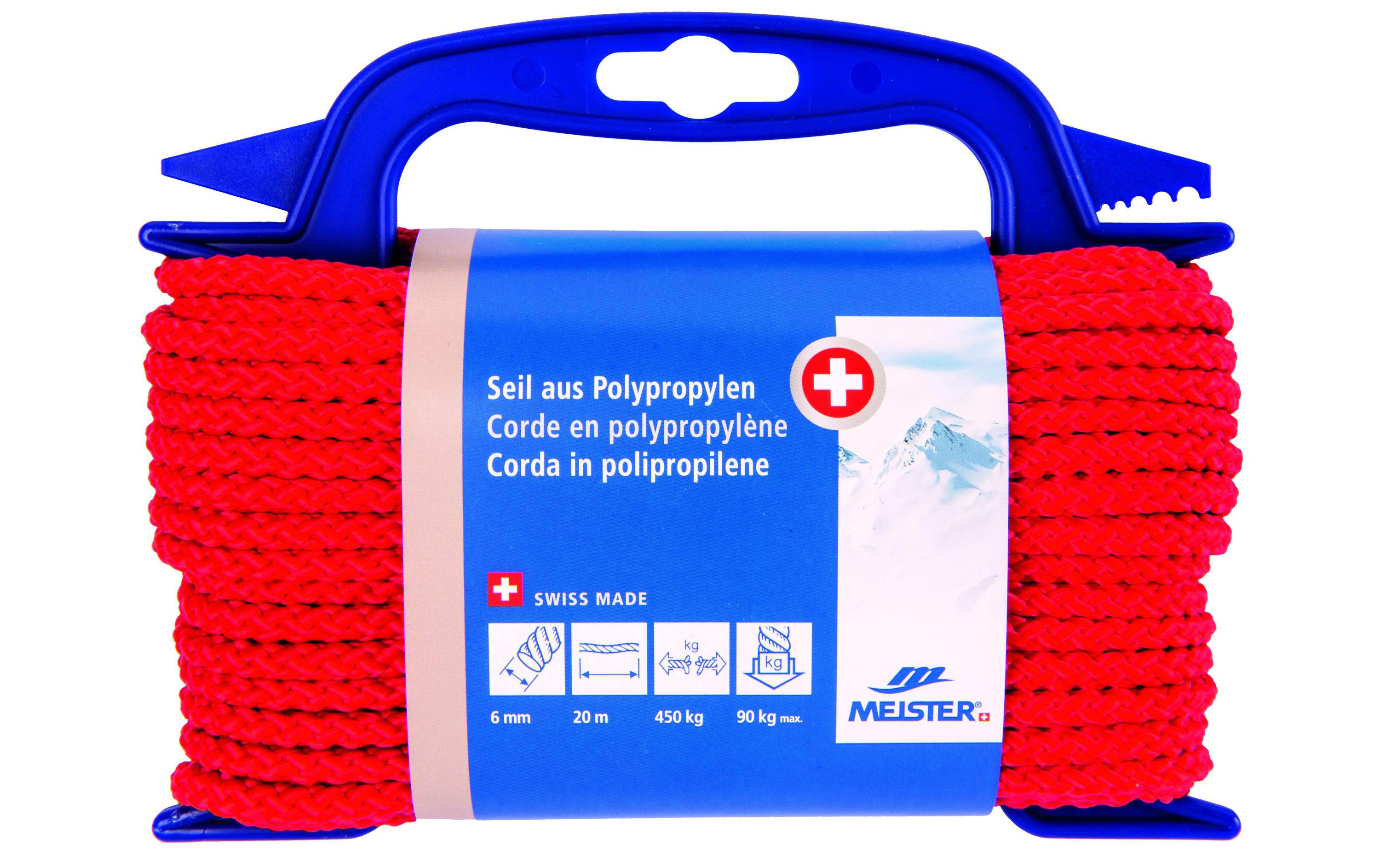 Meister Polypropylenseil Ø 6 mm, 20 m, 450 kg, Rot Meister Polypropylenseil Ø 6 mm, 20 m, 450 kg, Rot