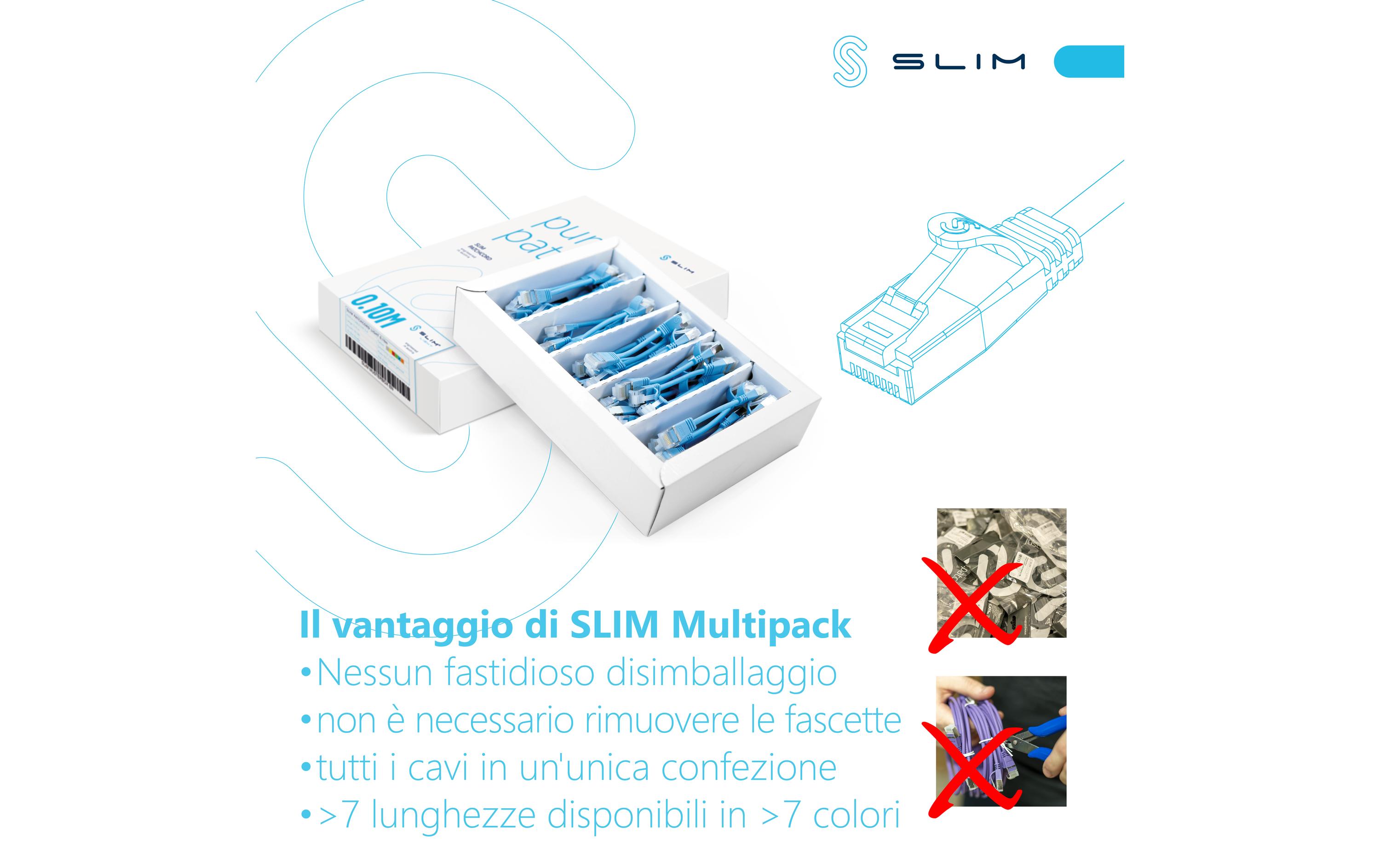 SLIM Slimpatchkabel RJ-45, Cat 6A, U/FTP, 0.5 m, Rot, 90-Pack