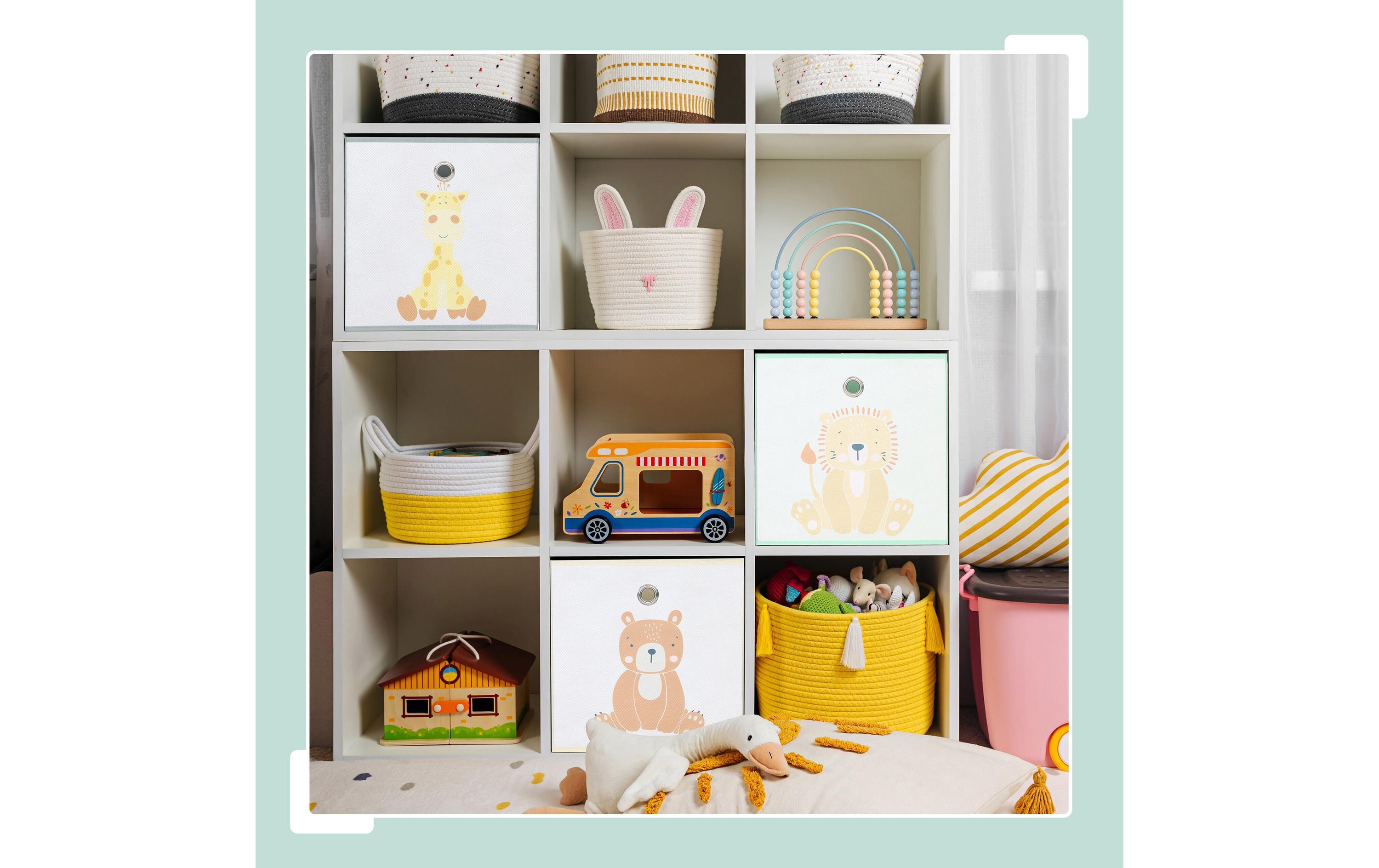 relaxdays Spielzeugbox Tiere 3 Stück