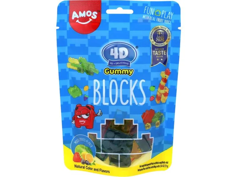 Amos 4D Gummy Blocks 72 g Amos 4D Gummy Blocks 72 g