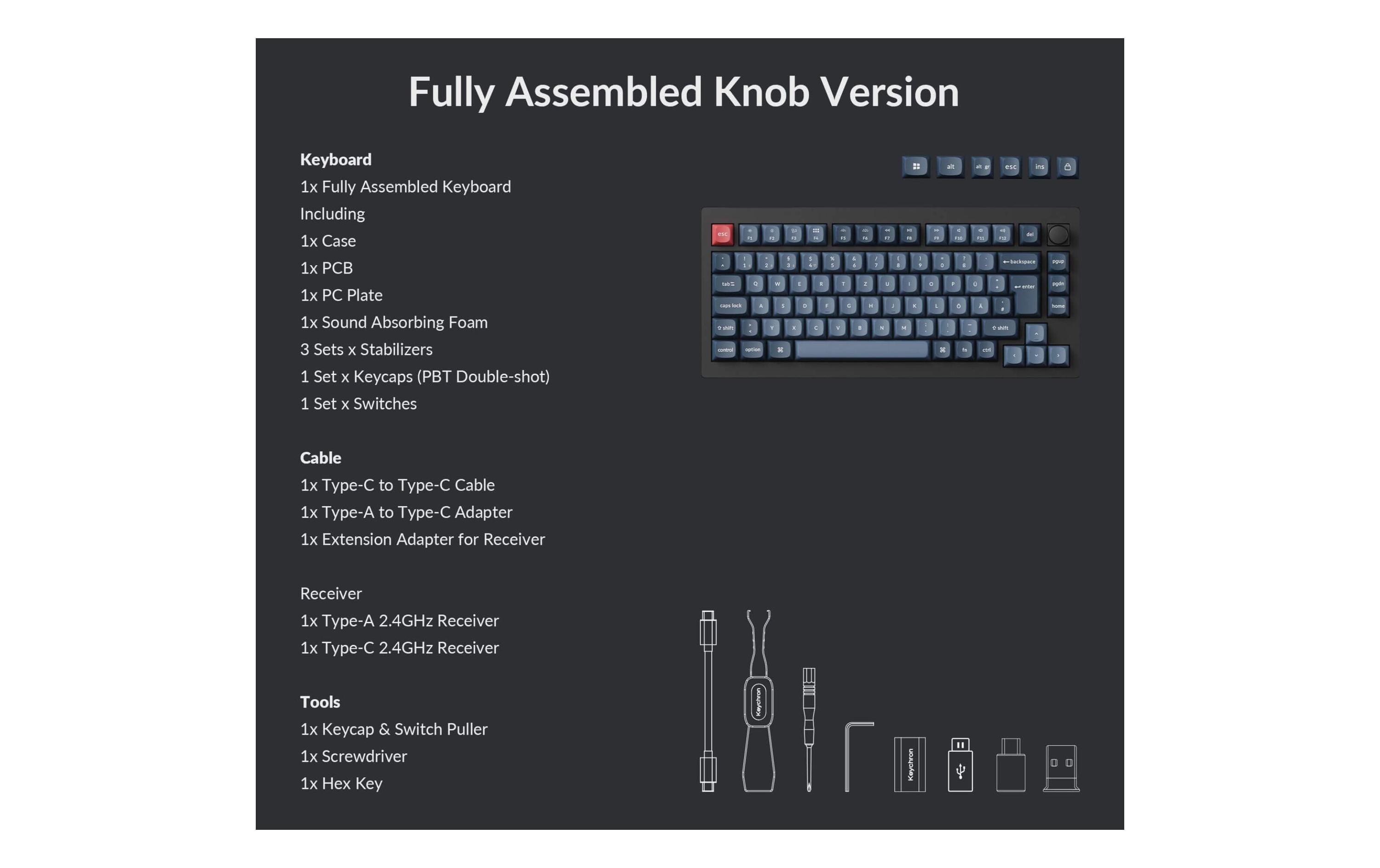Keychron Gaming-Tastatur V1 Max Black Red Switch