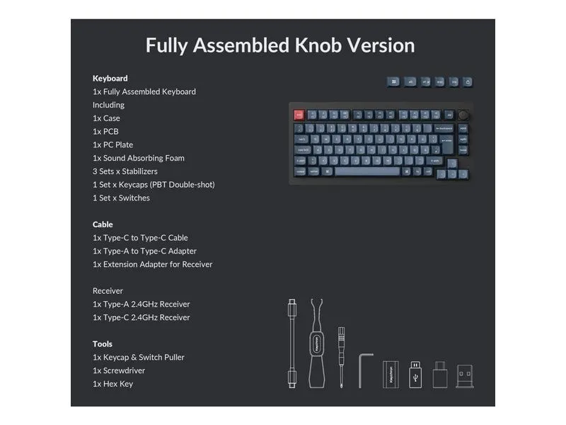 Keychron Gaming-Tastatur V1 Max Black Red Switch