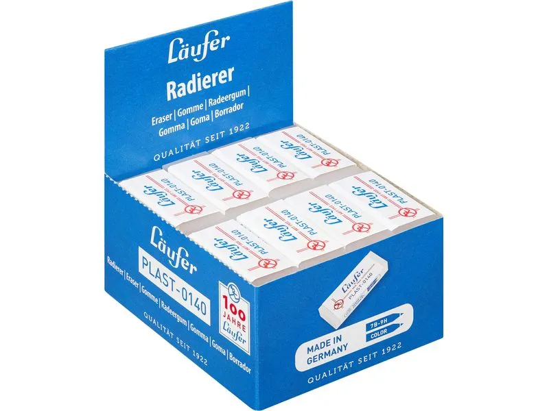 Läufer Radiergummi PLAST-0140 Weiss, 40 Stück Läufer Radiergummi PLAST-0140 Weiss, 40 Stück
