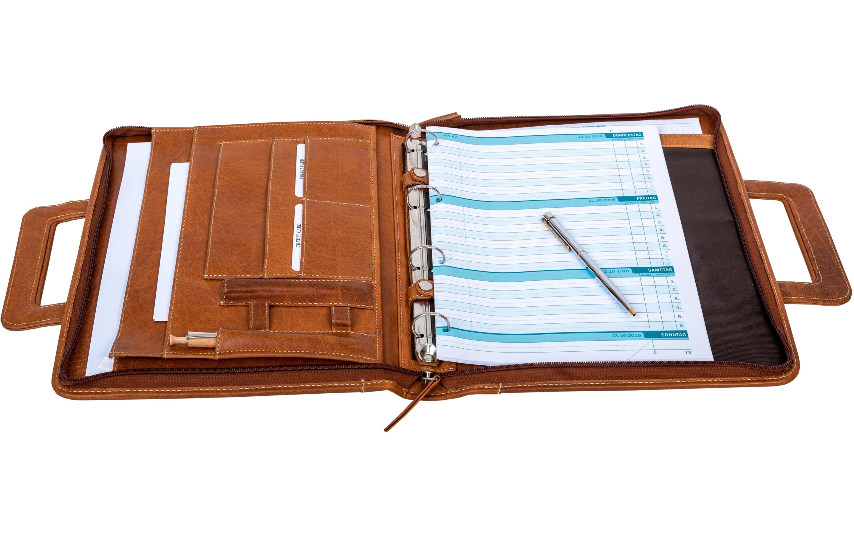 Alpenleder Konferenzmappe Dokumentenmappe Leder – cognac