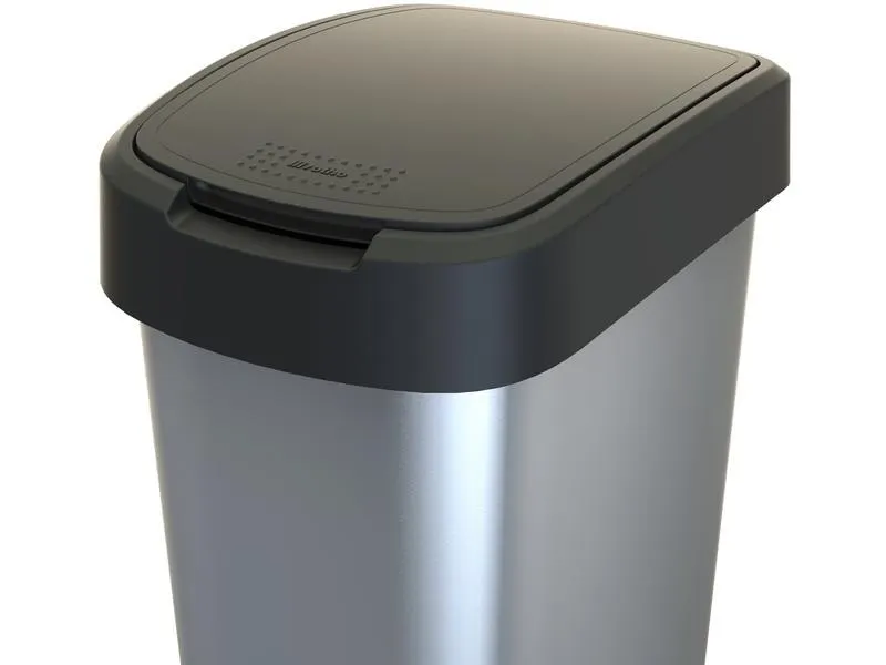 Rotho Swingeimer Art Twist 50 l, Silber metallic Rotho Swingeimer Art Twist 50 l, Silber metallic