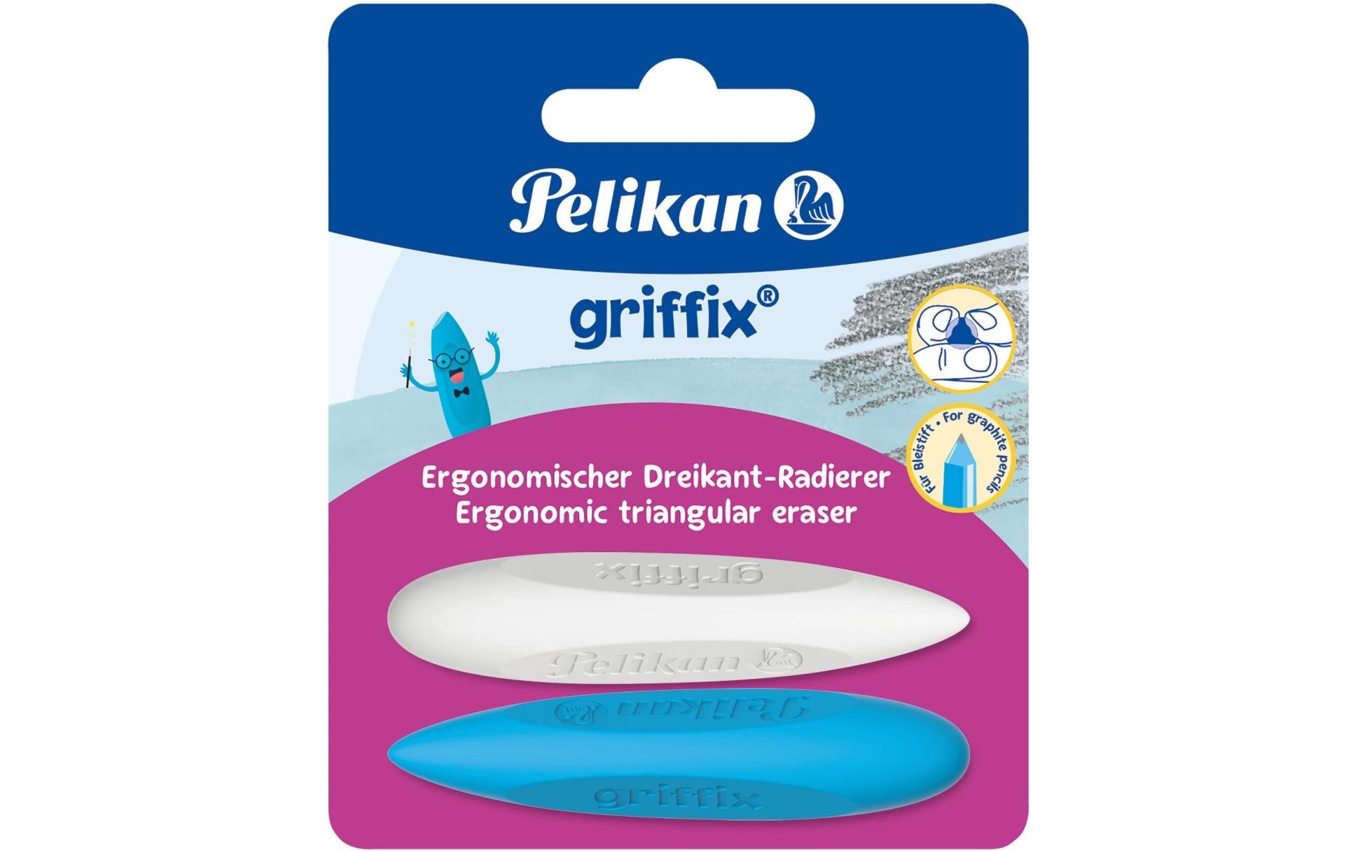 Pelikan Radiergummi Griffix 2 Stück, farbig, Blister Pelikan Radiergummi Griffix 2 Stück, farbig, Blister