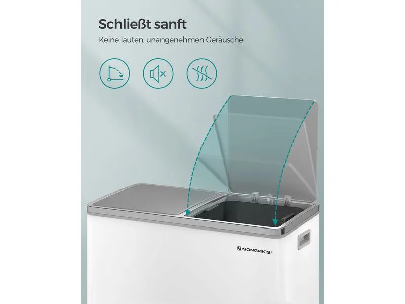 Songmics Abfalleimer Mülleimer 60 l, Weiss Songmics Abfalleimer Mülleimer 60 l, Weiss
