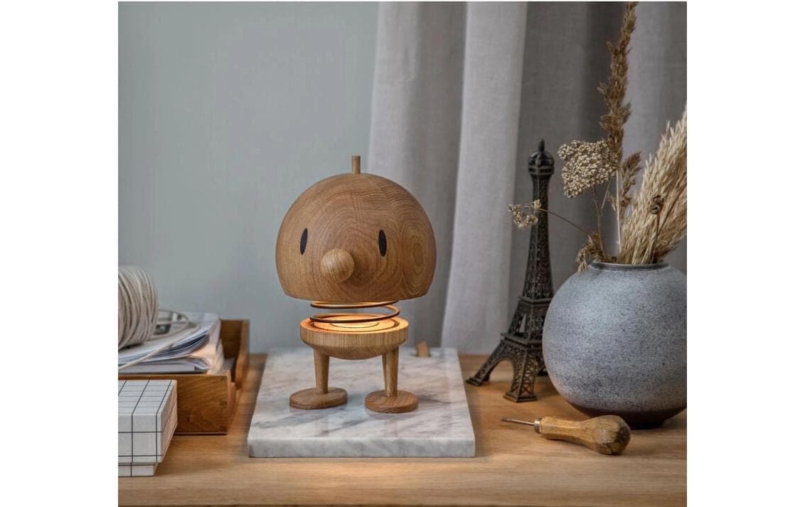 Hoptimist Tischleuchte Eiche L, 10 x 10 x 15 cm, Braun