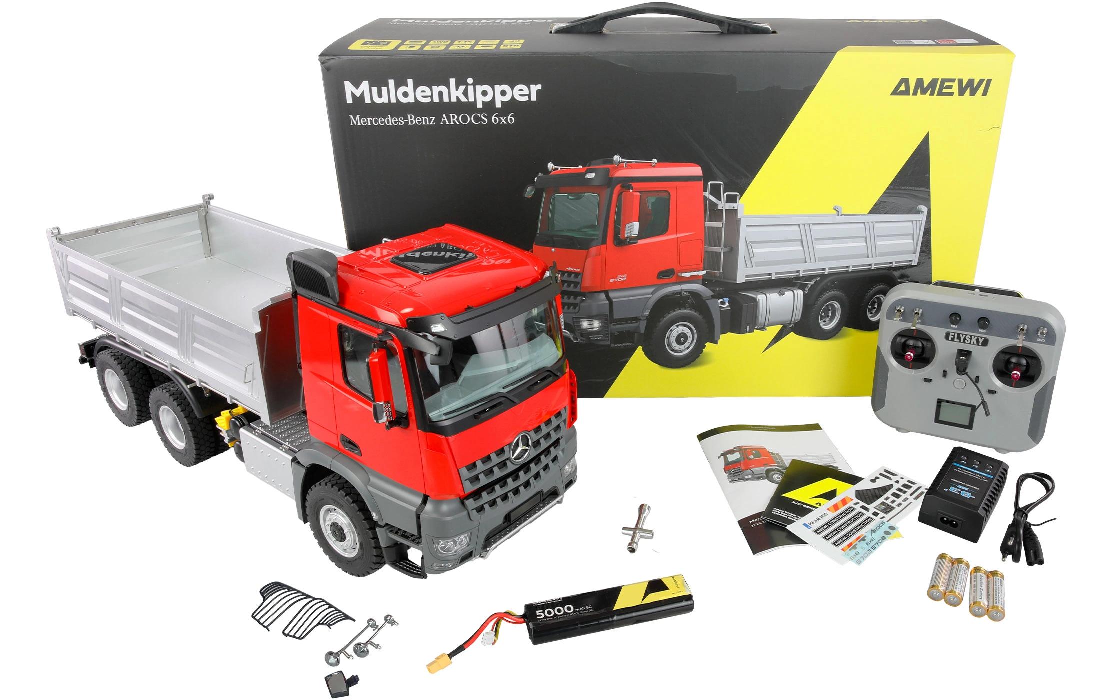 Amewi Mercedes-Benz Arocs Muldenkipper 6 x 6 1:14 RTR Rot