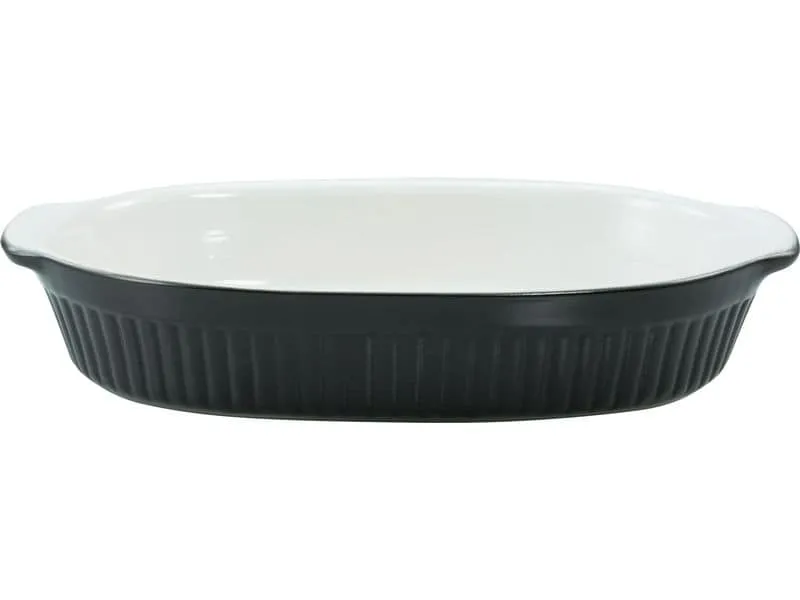 creaTable Auflaufform Oval, Schwarz/Weiss creaTable Auflaufform Oval, Schwarz/Weiss