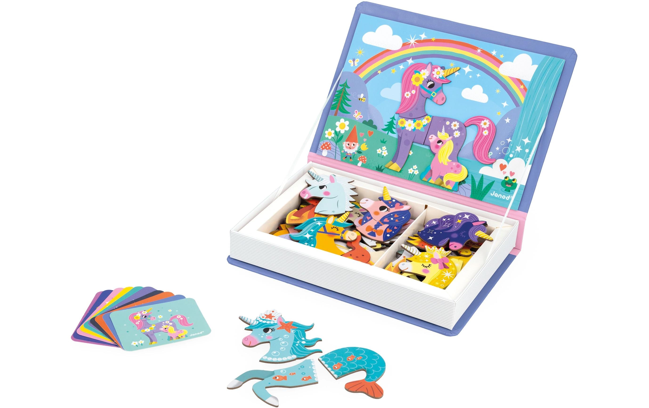 Janod Beschäftigungsspielzeug Magnetbuch Einhorn