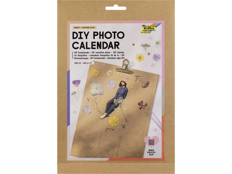 Folia DIY Fotokalender DIN A4 Kraftpapier, 13 Seiten Folia DIY Fotokalender DIN A4 Kraftpapier, 13 Seiten