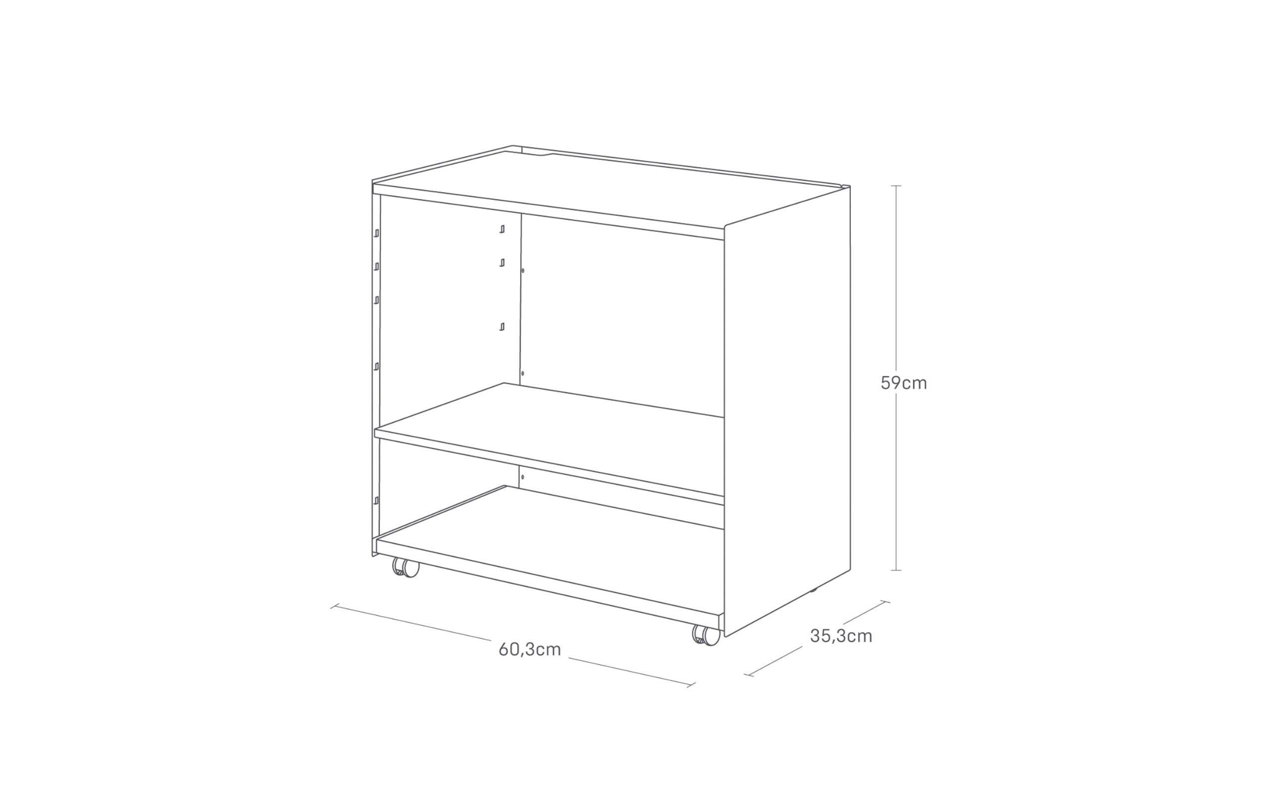 Yamazaki Servierwagen Tower 60.3 x 59 cm, Schwarz