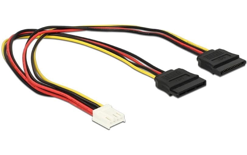 Delock Stromkabel 0.3m, Floppy 4p/2x SATA 15p 30 cm