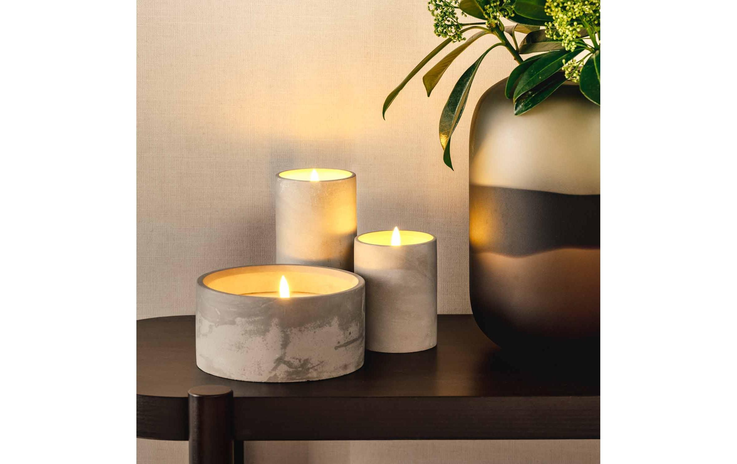 Leonardo Kerze Silenzio LED, 10 cm, Grau