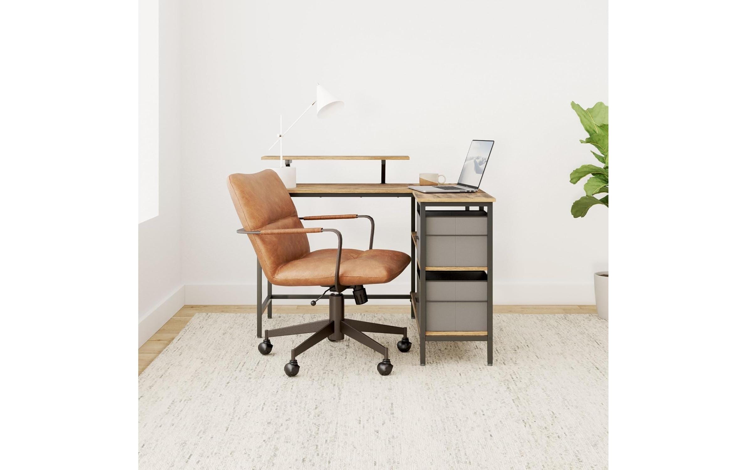 VASAGLE Tisch in L-Form Braun 115 x 105 x 89.5 cm