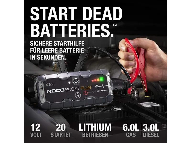 Noco Starterbatterie mit Ladefunktion GB40 12V 1000A Noco Starterbatterie mit Ladefunktion GB40 12V 1000A