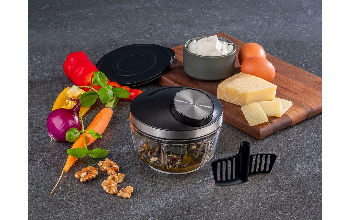 GEFU Hacker Zizo 450 ml, Transparent/Schwarz/Silber