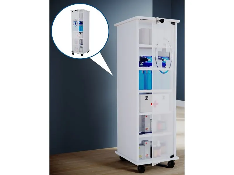 VCM Erste Hilfe Schrank Nilasu 98 x 31 x 35 cm, Weiss VCM Erste Hilfe Schrank Nilasu 98 x 31 x 35 cm, Weiss