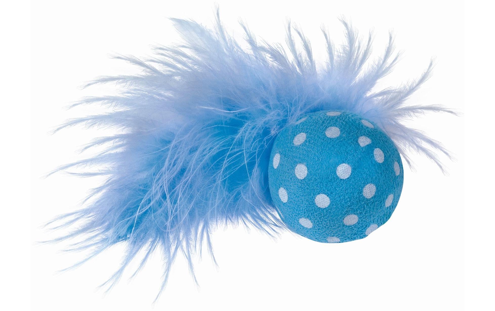 Nobby Katzen-Spielzeug Ball mit Rassel und Feder, 4 cm, Blau Nobby Katzen-Spielzeug Ball mit Rassel und Feder, 4 cm, Blau