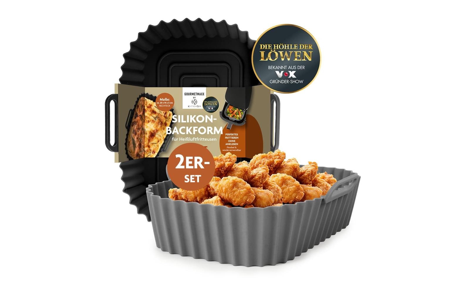 KitchBo Silikonform 20 x 15 x 6.3 cm, Schwarz / Grau