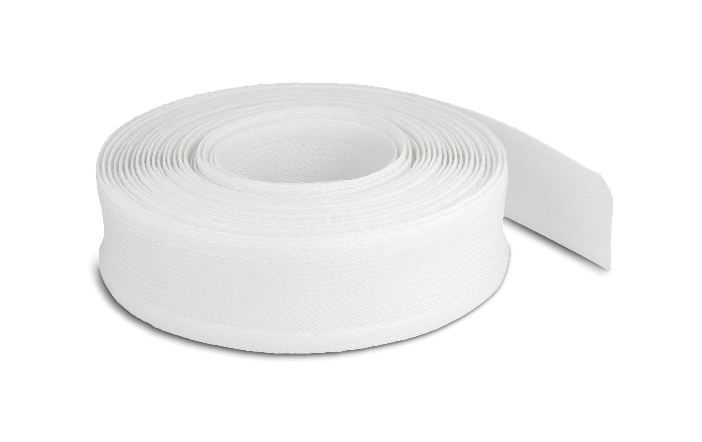 Delock Geflechtschlauch mit Klettverschluss 10 m x 19 mm Weiss Delock Geflechtschlauch mit Klettverschluss 10 m x 19 mm Weiss