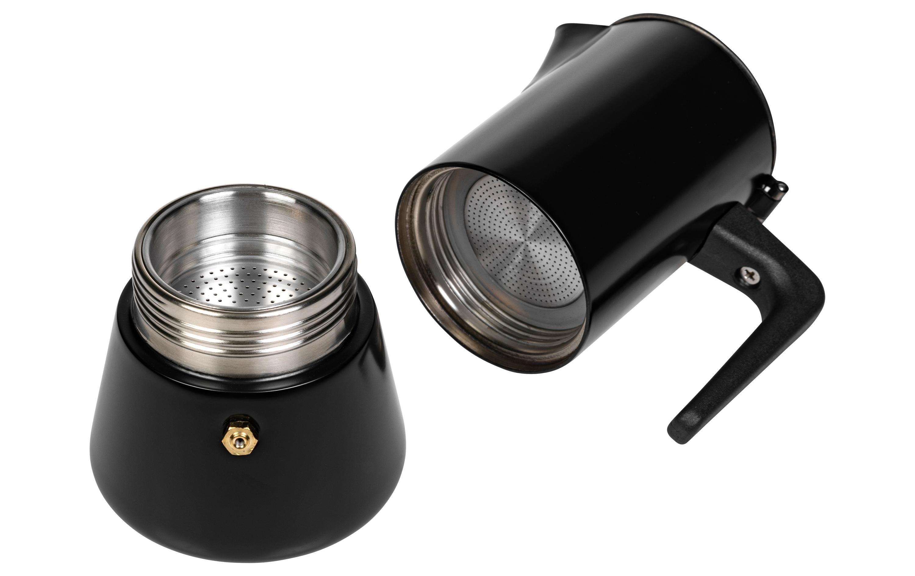 FURBER Espressokocher Chicchi 4 Tassen, Schwarz