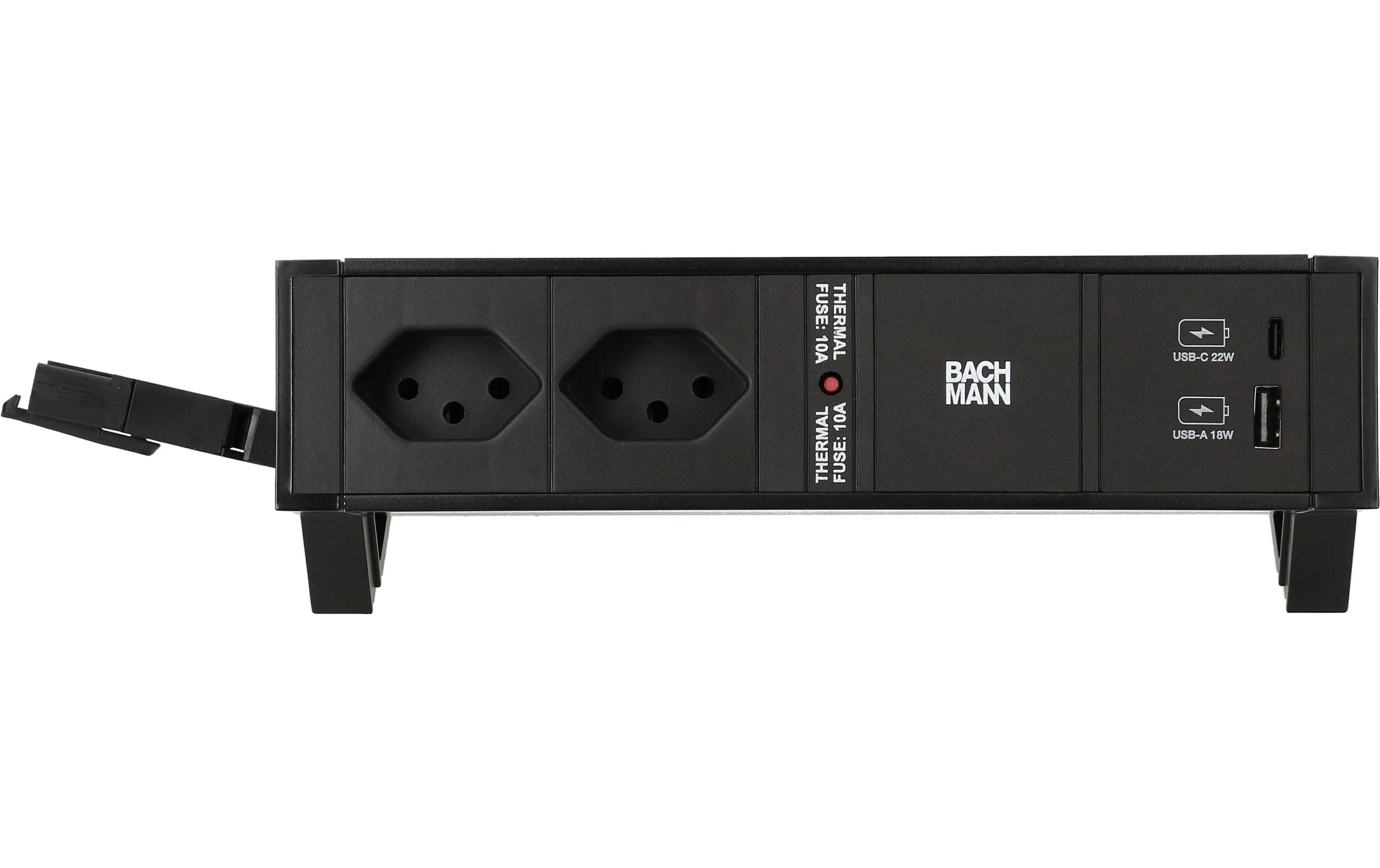 Bachmann Tischsteckdosenleiste DESK 2, 2x T13, 1x USB A/C