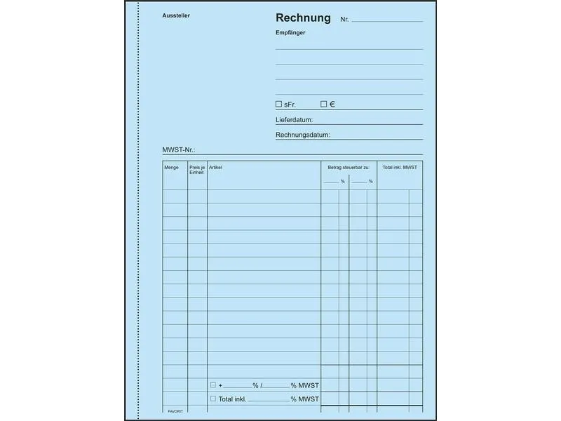 Favorit Durchschreibeblock 156 x 210 mm Rechnungen, 50 x 2 Blatt Favorit Durchschreibeblock 156 x 210 mm Rechnungen, 50 x 2 Blatt
