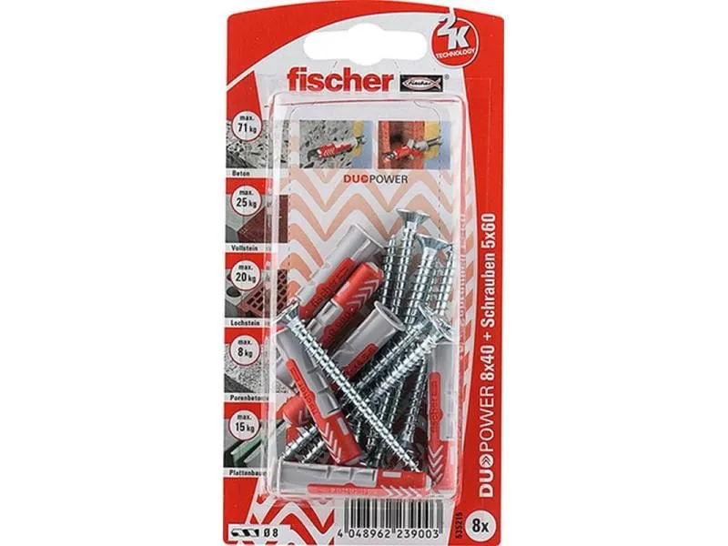 Fischer Dübel DUOPOWER 8 x 40 S, 8 Stück Fischer Dübel DUOPOWER 8 x 40 S, 8 Stück