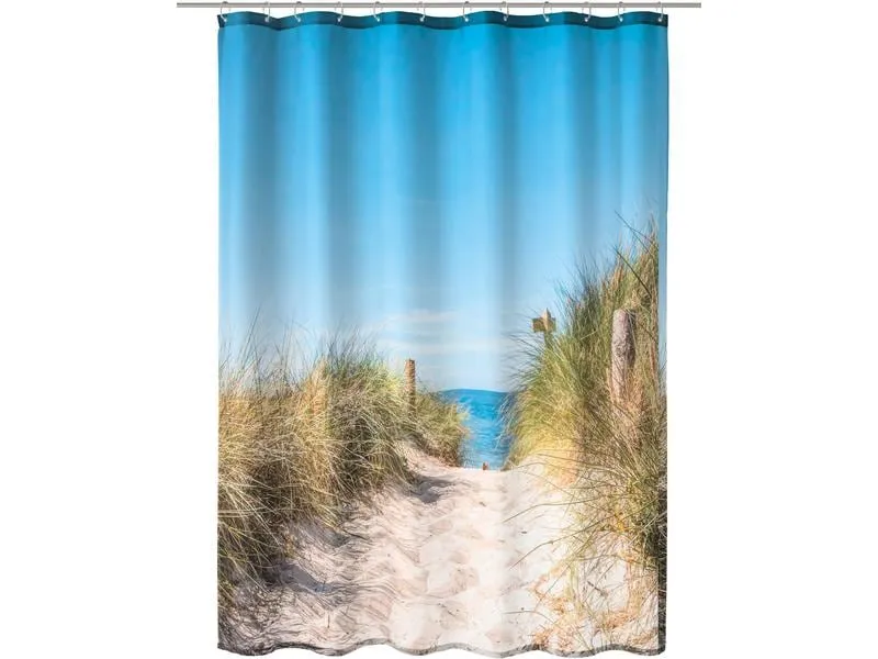 Kleine Wolke Duschvorhang Borkum 180 x 200 cm, Beige/Grün/Hellblau Kleine Wolke Duschvorhang Borkum 180 x 200 cm, Beige/Grün/Hellblau