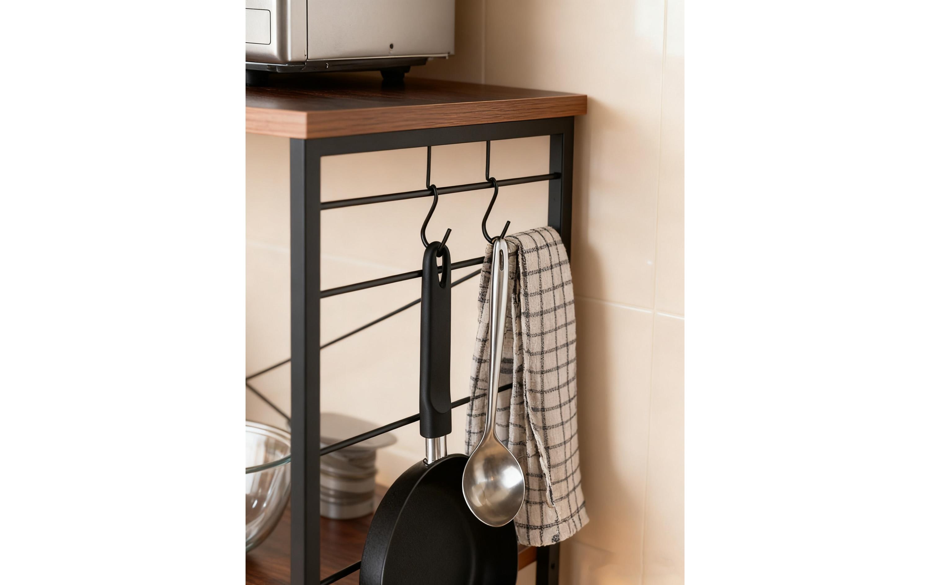 relaxdays Küchenwagen 87 x 80 x 40 cm Schwarz/Braun