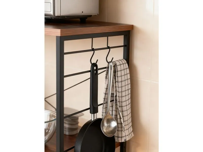 relaxdays Küchenwagen 87 x 80 x 40 cm Schwarz/Braun relaxdays Küchenwagen 87 x 80 x 40 cm Schwarz/Braun