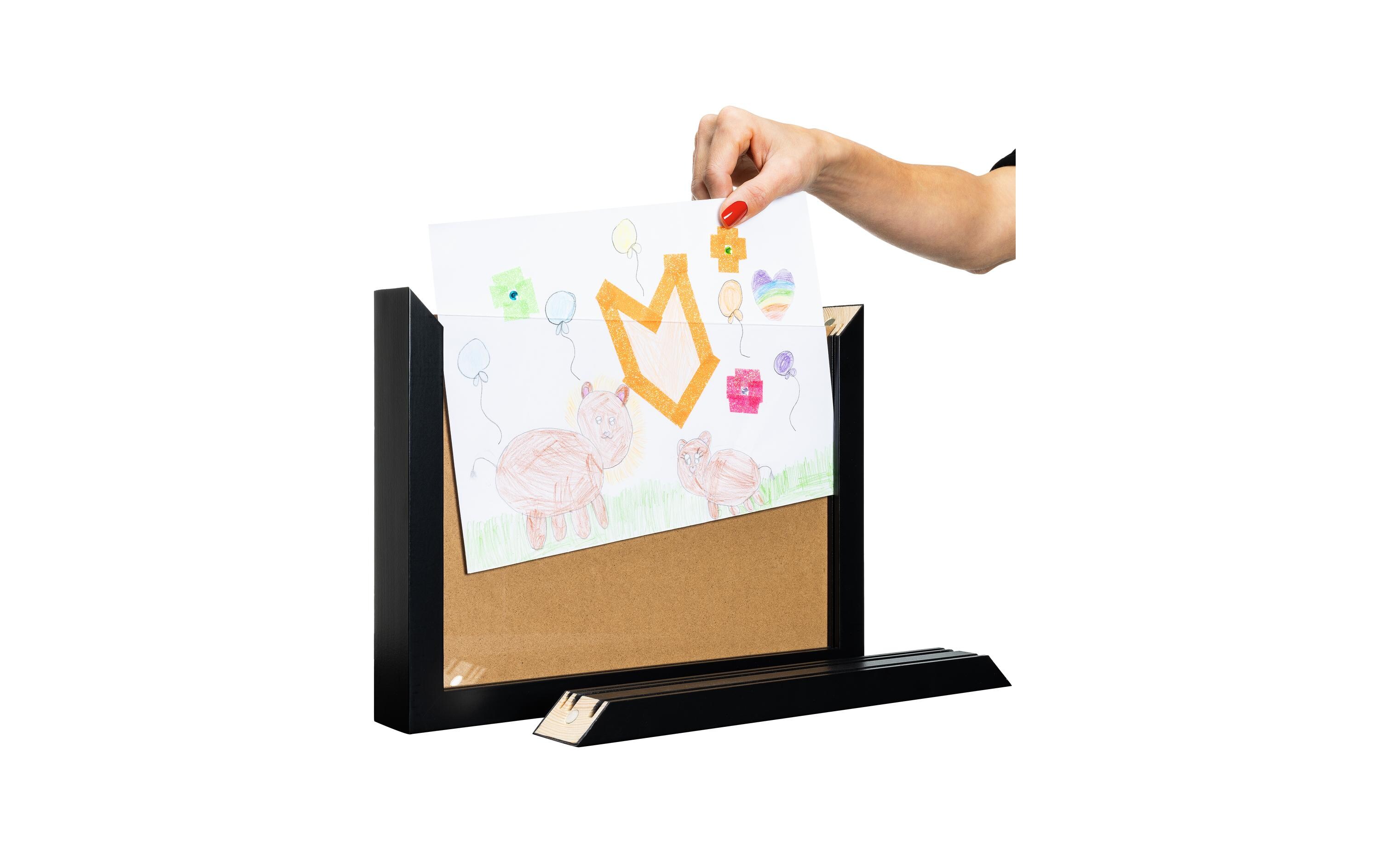 COCON Bilderrahmen für Kinderzeichnungen 35 x 26 x 5 cm, Schwarz
