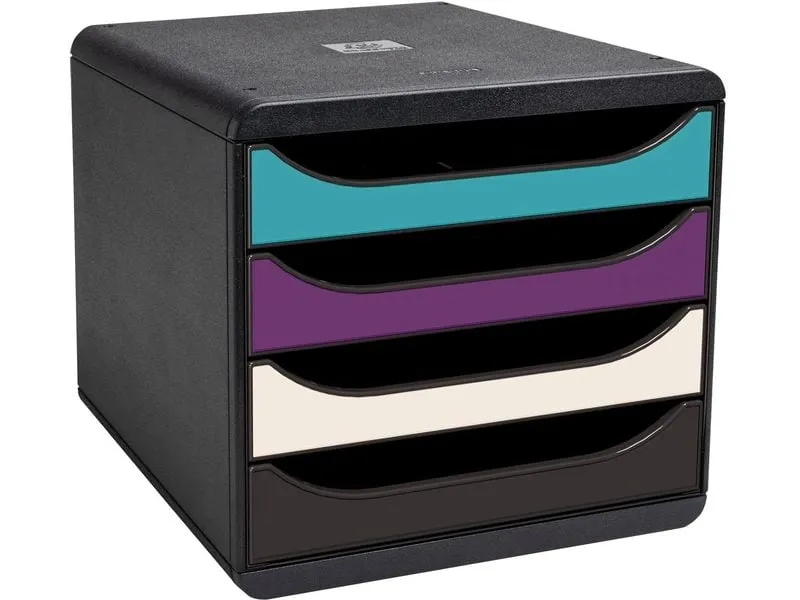 Exacompta Schubladenbox Big-Box Titan A4+ Kunststoff matt sortiert
