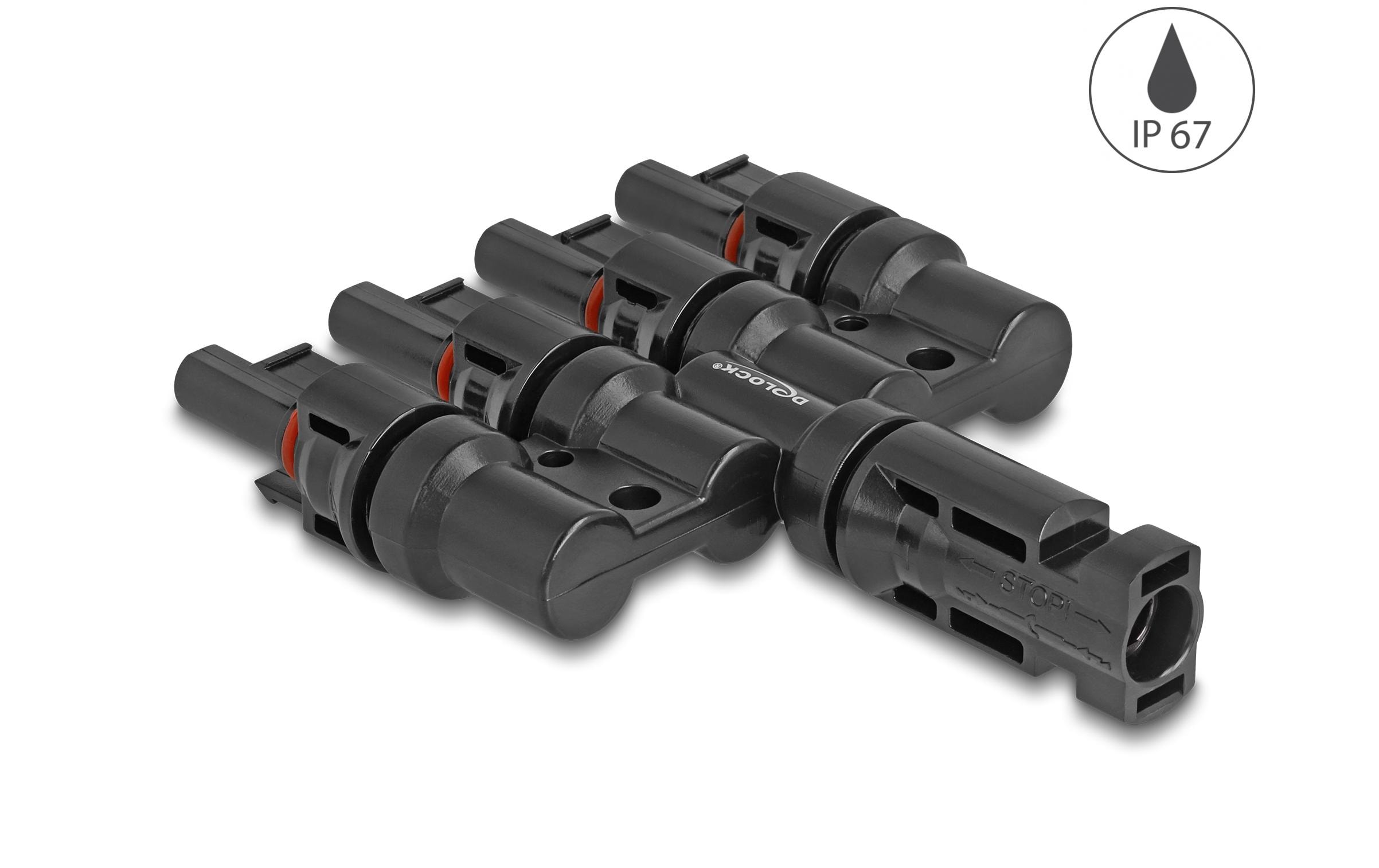 Delock DL4 Solar Konnektor 1x Stecker zu 4x Buchse, IP67 Delock DL4 Solar Konnektor 1x Stecker zu 4x Buchse, IP67